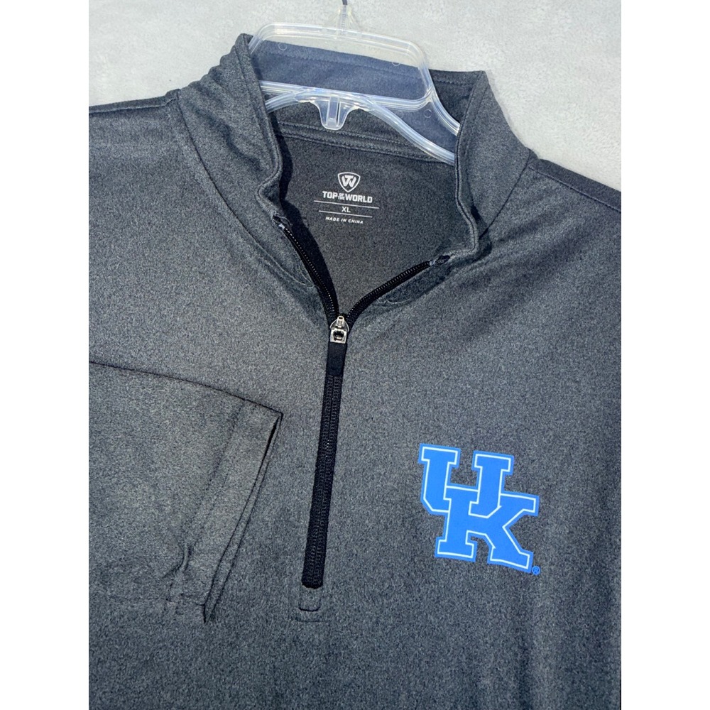 UK Top of the World Kentucky Wildcats Mens XL Quarter Zip Pullover Charcoal Grey